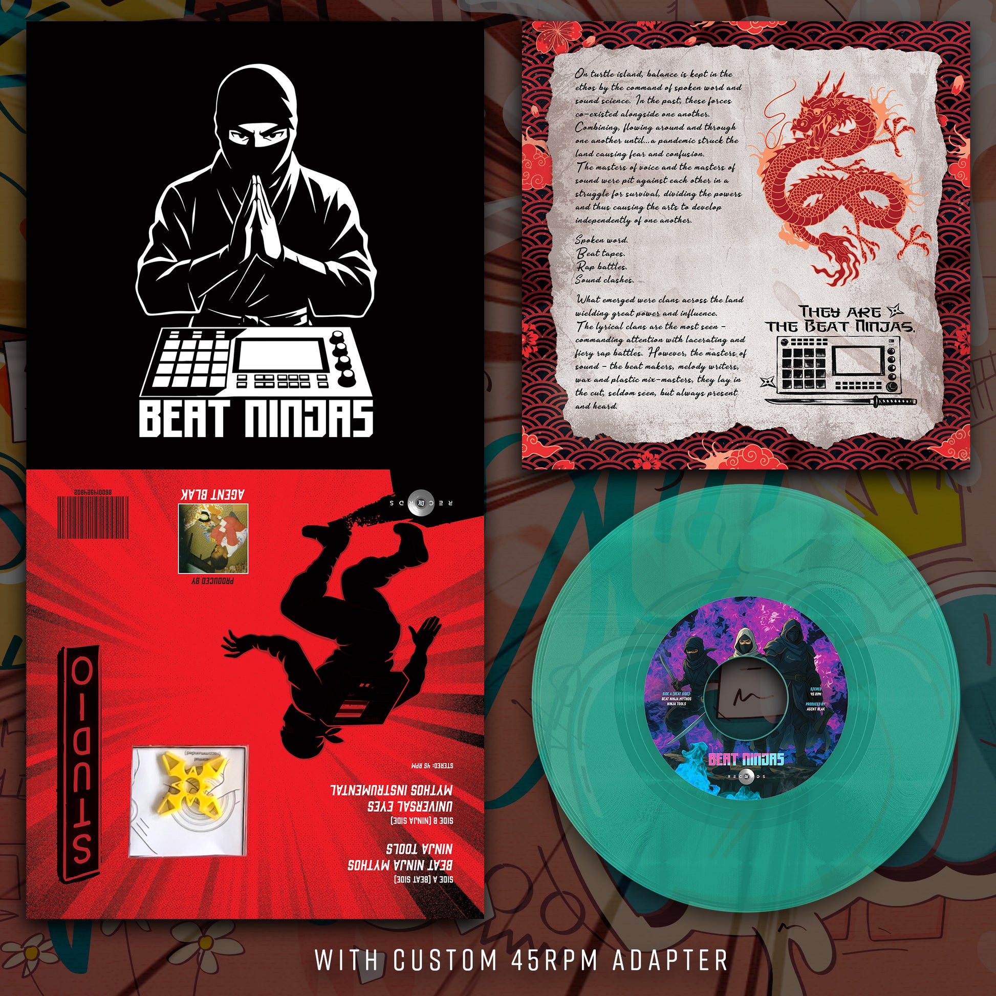 Beat Ninjas Mythos por Agent Blak - Edición Limitada/Tirada Corta - Vinilo Jade 7" 45RPM