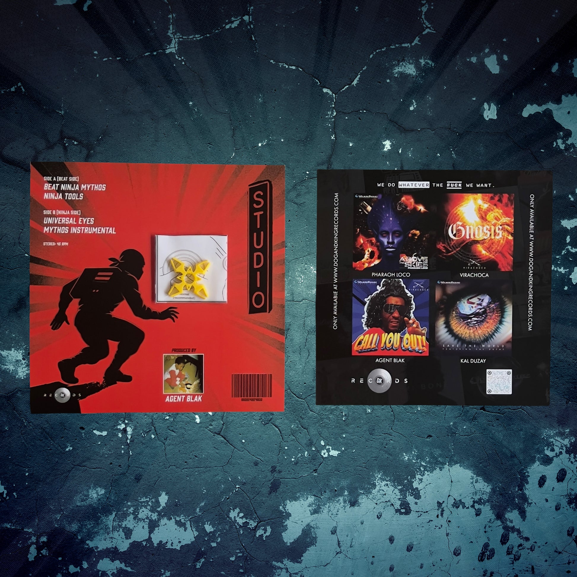 Beat Ninjas Mythos by Agent Blak - Limited Edition/Short Run - 7" Clear Coke Bottle Green Vinyl 45RPM